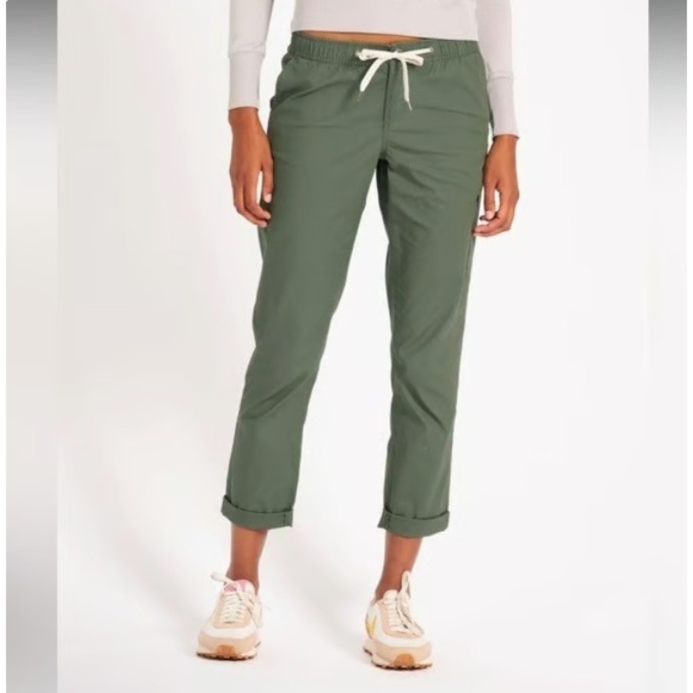 Vuori Ripstop Pant Army Khaki Green Organic Cotton Womens Medium Hiking Outdoor - Picture 2 of 15